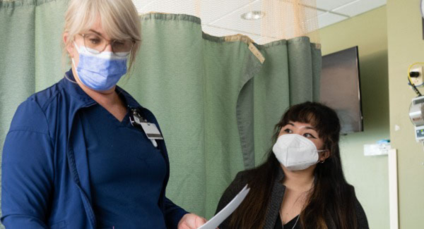 Amy Winkler, RN, and Ana Homick '25 Amy Winkler, RN, and Ana Homick '25