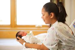 Alaskan Native Woman and Newborn Baby