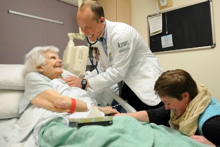 Medical student participating in patient visits