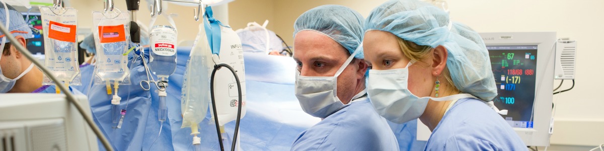 Anesthesiologists during surgery