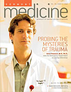 Cover of Vermont Medicine Magazine featuring Kalev Freeman