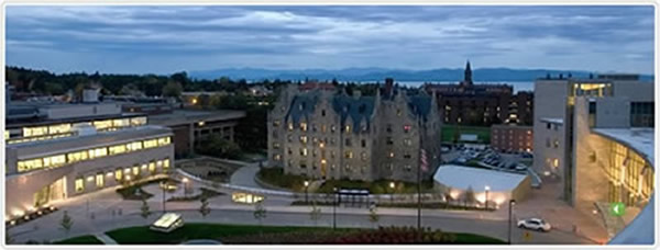 Aerial view of Larner College of Medicine and the UVM Medical Center