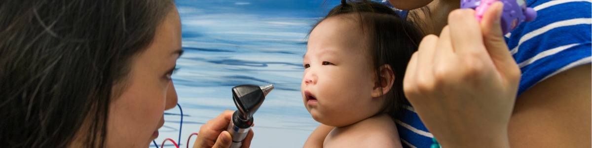 Banner Image of baby receiving an eye exam