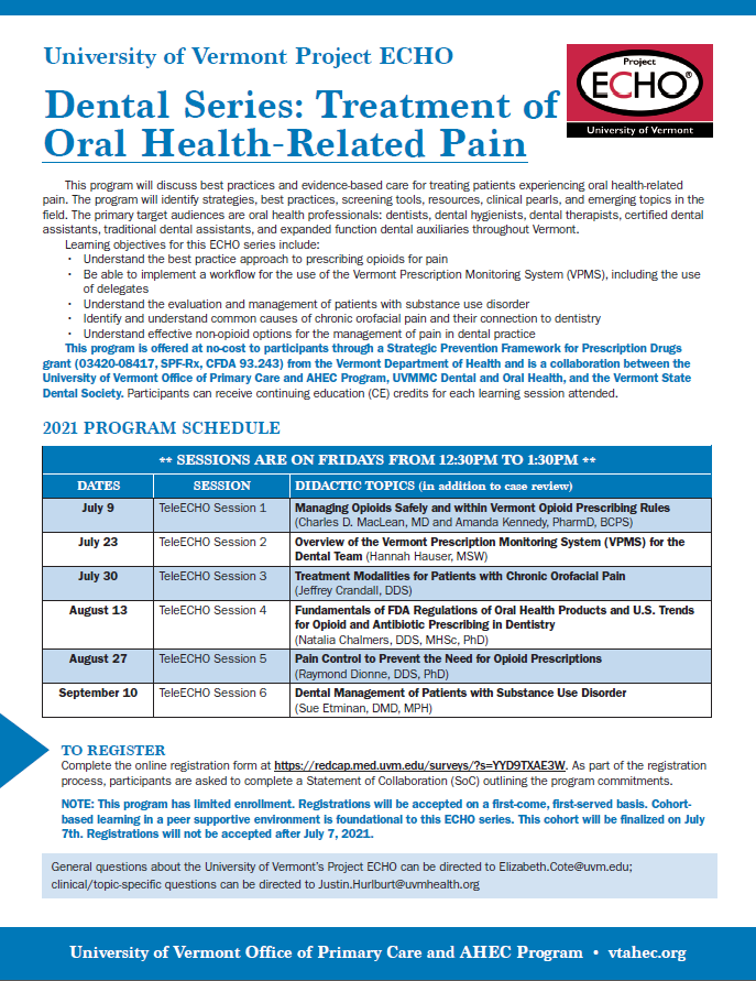 Dental Series Project ECHO Flyer Image