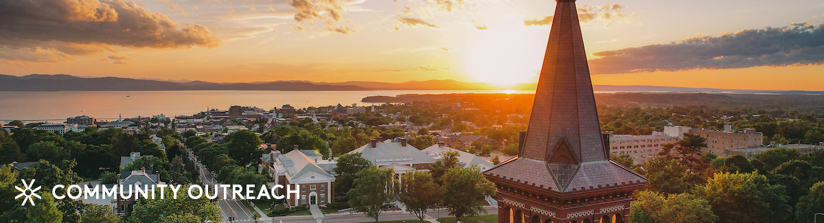 Sunset over UVM, Burlington, and Lake Champlain