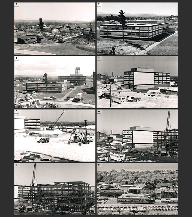 Photos showing progression of building