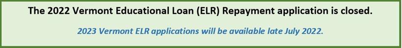 ELR Application Closed ELR Application Closed