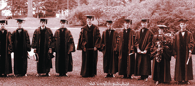 A section of the medical Class photo of 1924, showing Dorothy Lang, M.D., second from right.