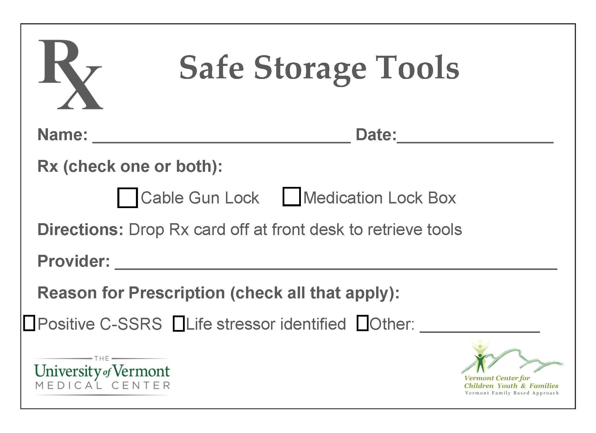 Health Promotion Prescription for Safe Storage