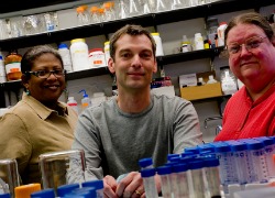 Faculty in lab