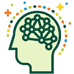 Illustration of human head with colors surrounding it Illustration of human head with colors surrounding it