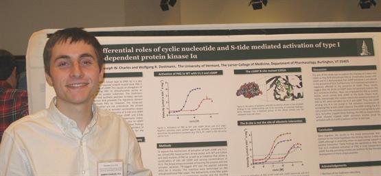 Joseph Charles, MS presenting a poster at Pharmacology 2018 Retreat