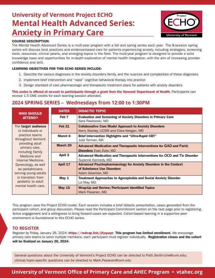 Mental Health Advanced Anxiety Updated Flyer