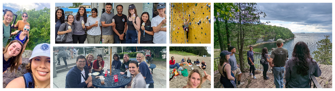 Collage of Orientation Week Wellness Activities