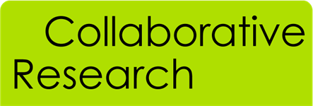 Green title that says Collaborative Research