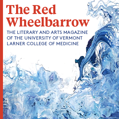 Red Wheelbarrow Cover Image with blue waves