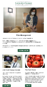 Screenshot of the May newsletter.