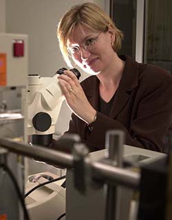 Sylvie Doublié, PhD, Headshot in lab