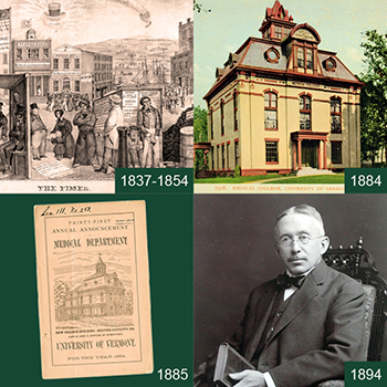 Grouping of antique photos with building, man and pamphlet