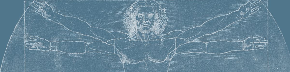 Close-up of da Vinci's Vitruvian Man