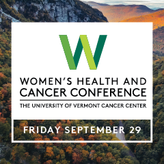 Image of foliage with Women's Health and Cancer Conference logo